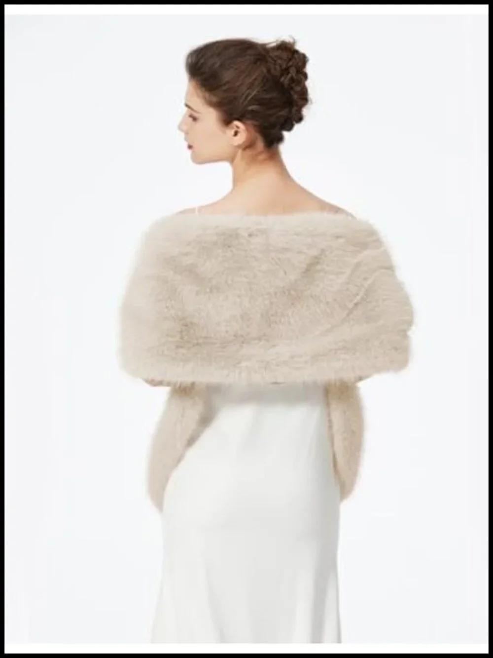 Luxury Faux Fur Shawl Wrap Stole Bridal Wedding Party Pashmina